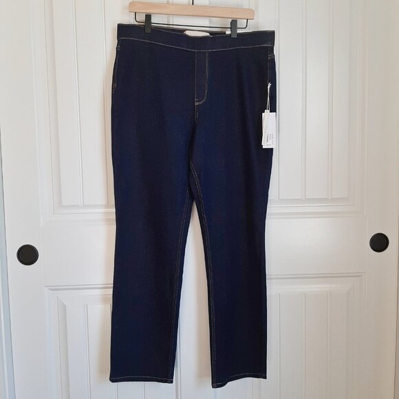 Soft Surroundings NWT The Ultimate Pull On Slim Full Length Jeans Marina Wash L - Picture 1 of 14